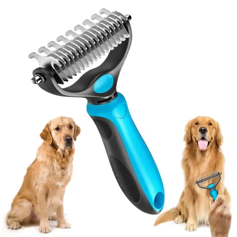 Brosse double face chien et chat – Démêlante et anti-poils morts