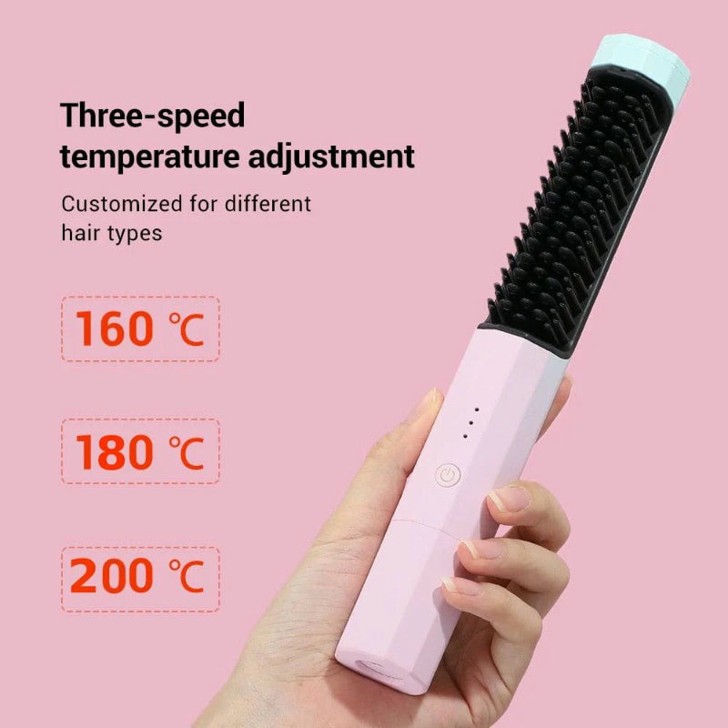 Fer à Lisser Sans Fil Rechargeable USB – Lissage Rapide Anti-Frisottis