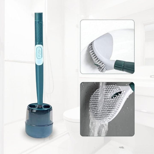 Brosse WC avec Distributeur de Produit Nettoyant Intégré et Support Ventilé