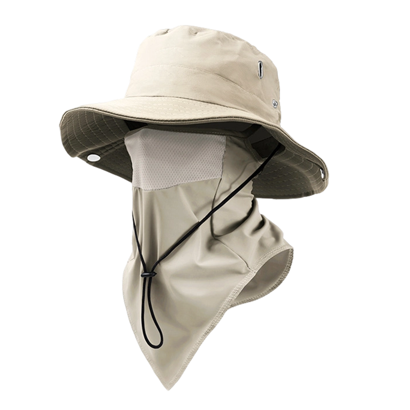 Chapeau de soleil respirant avec protection visage amovible