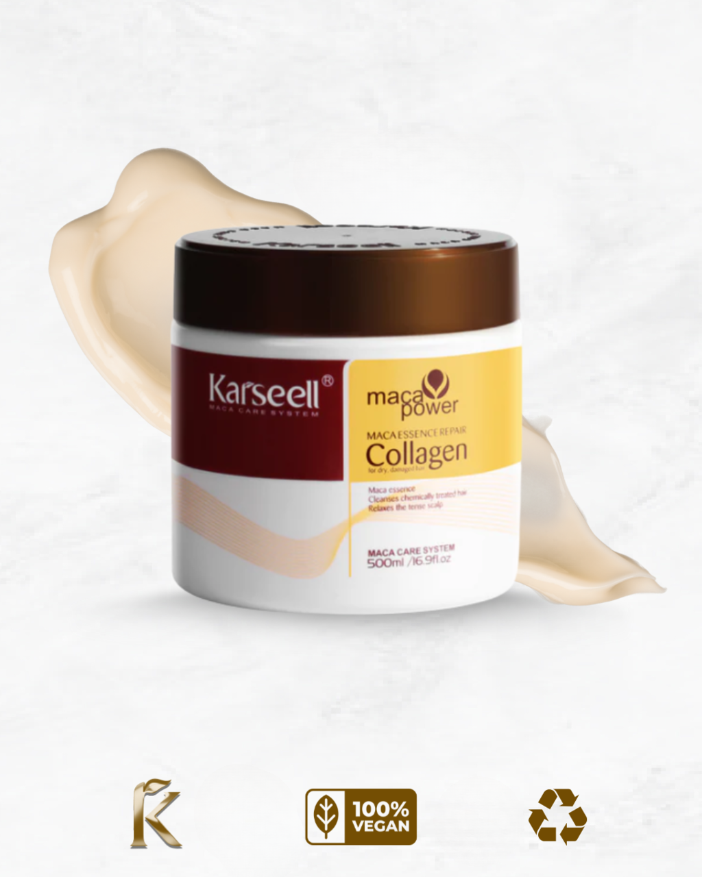 Masque Capillaire Collagène & Maca – Hydratation Profonde et Brillance