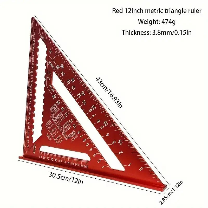Rapporteur d'angle triangulaire en aluminium – Mesure de précision