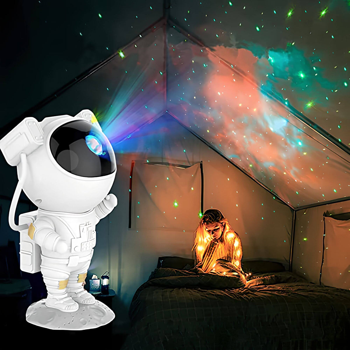 Projecteur LED Ciel Étoilé Astronaute pour Plafond et Murs