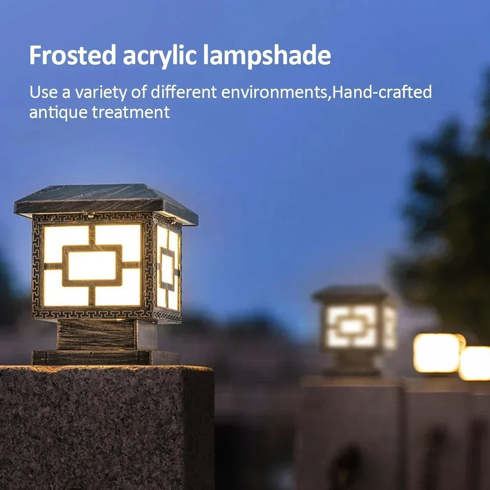 Luminaire solaire LED pour poteau de clôture – Éclairage extérieur automatique