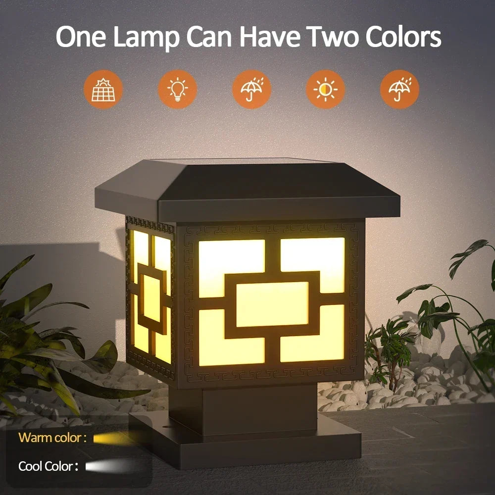 Luminaire solaire LED pour poteau de clôture – Éclairage extérieur automatique