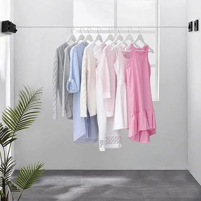 Étendoir à linge rétractable pour balcon et salle de bain – gain de place optimal