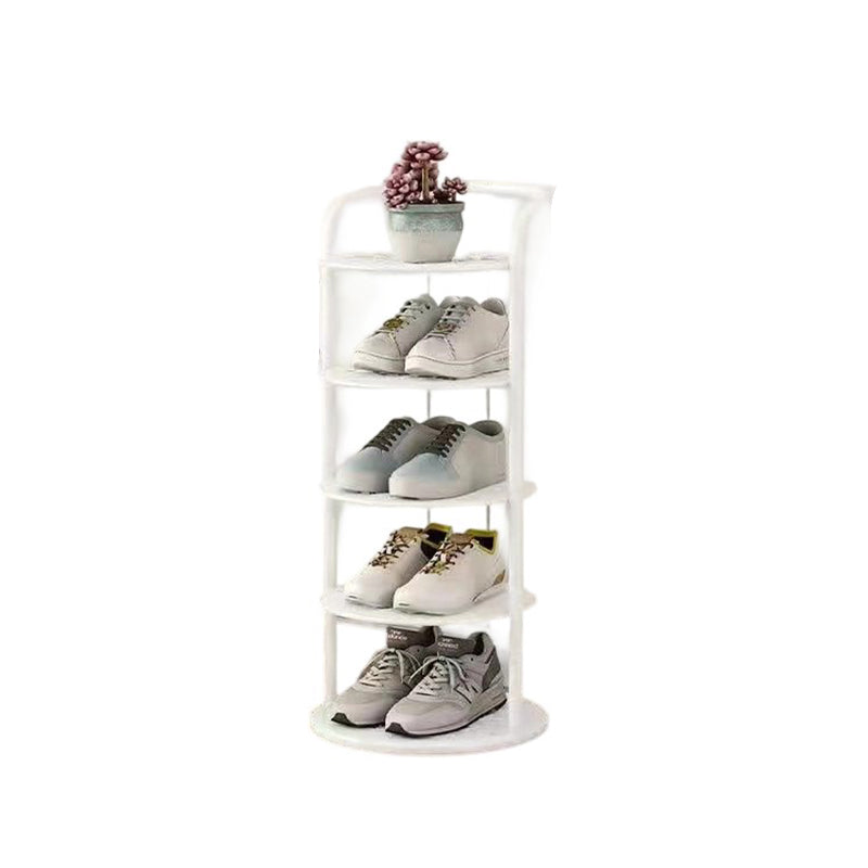 Étagère à chaussures ronde en métal pour l'entrée – gain de place et design moderne