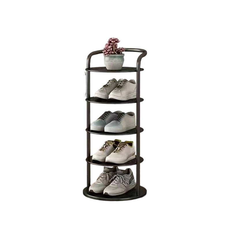Étagère à chaussures ronde en métal pour l'entrée – gain de place et design moderne