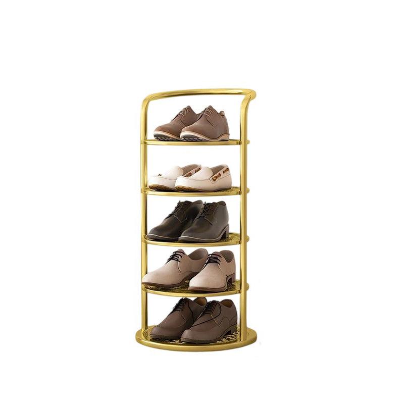 Étagère à chaussures ronde en métal pour l'entrée – gain de place et design moderne
