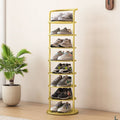 Étagère à chaussures ronde en métal pour l'entrée – gain de place et design moderne