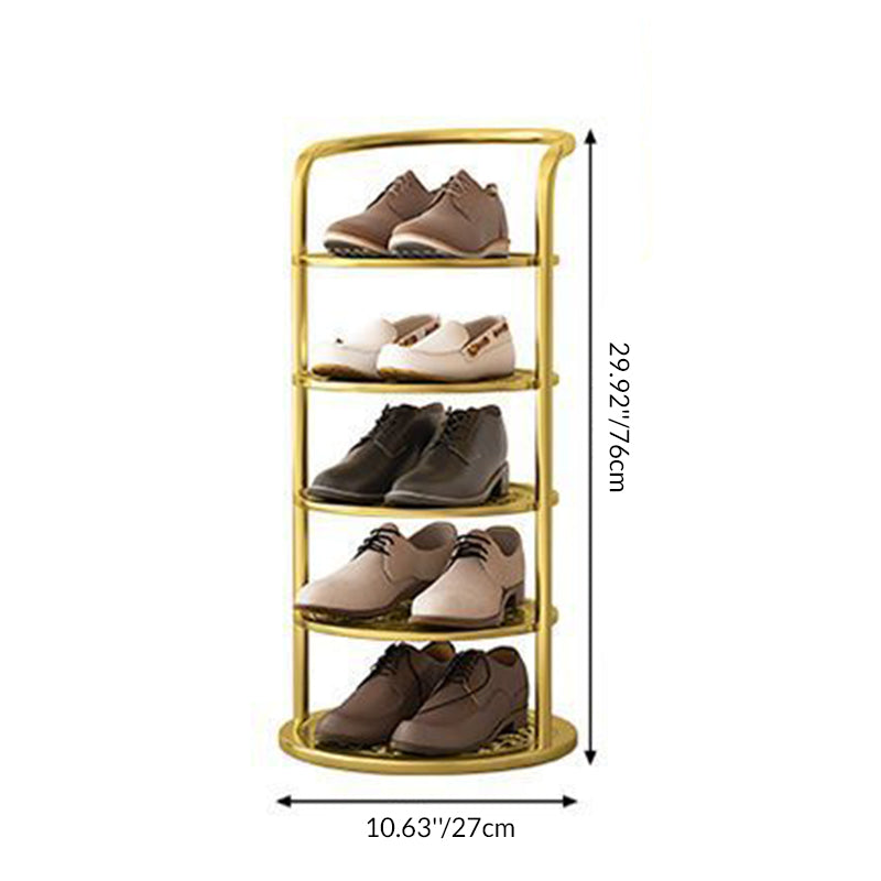 Étagère à chaussures ronde en métal pour l'entrée – gain de place et design moderne