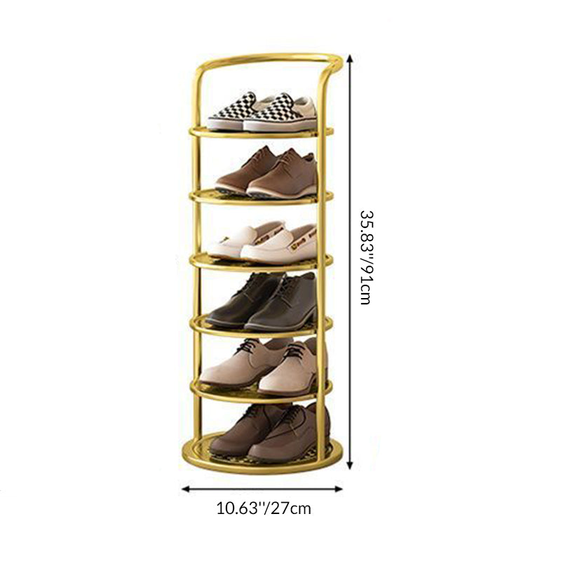 Étagère à chaussures ronde en métal pour l'entrée – gain de place et design moderne