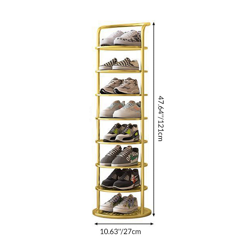 Étagère à chaussures ronde en métal pour l'entrée – gain de place et design moderne