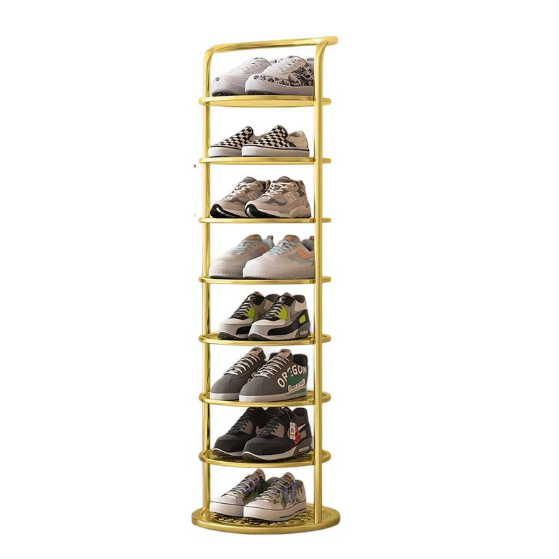Étagère à chaussures ronde en métal pour l'entrée – gain de place et design moderne