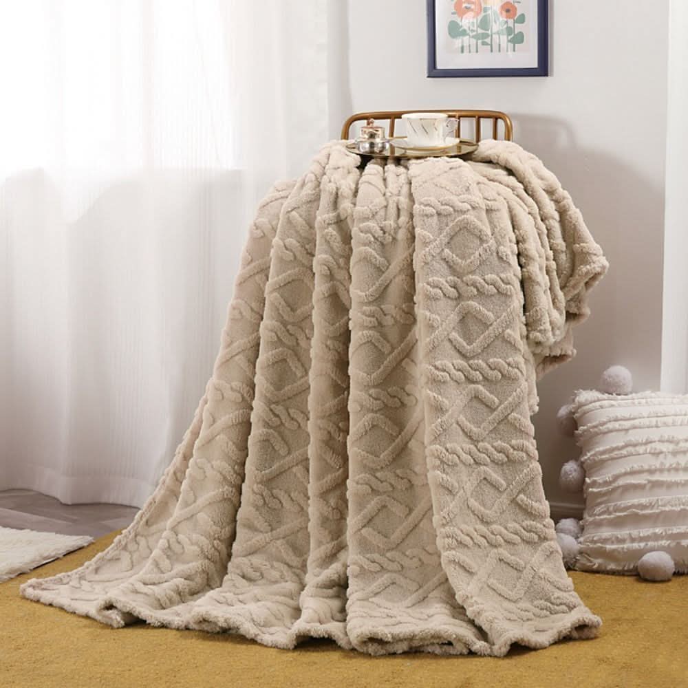 Couverture polaire moelleuse avec design 3D – douce et chaude