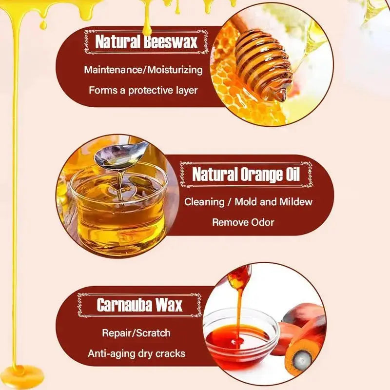 Baume pour Bois à la Cire d'Abeille et Huile d'Orange – Soin et Protection