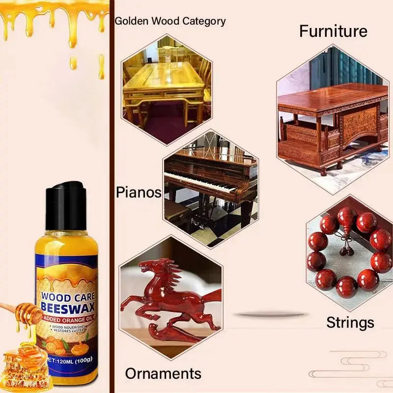 Baume pour Bois à la Cire d'Abeille et Huile d'Orange – Soin et Protection