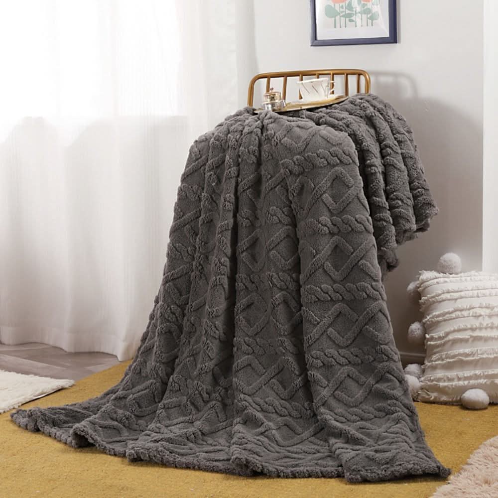 Couverture polaire moelleuse avec design 3D – douce et chaude