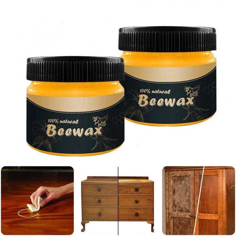 Cirage Naturel à la Cire d'Abeille pour Meubles en Bois – Lot de 2