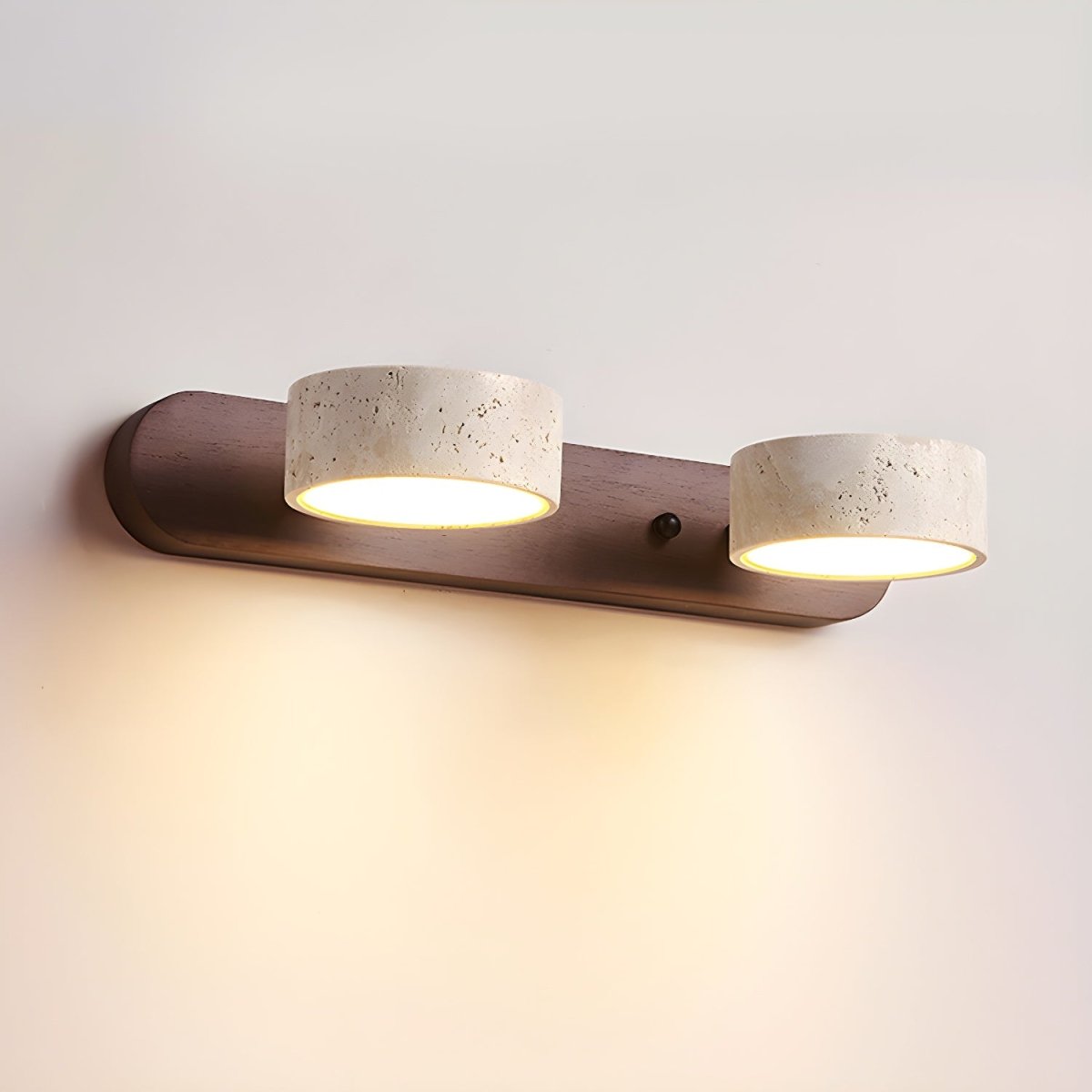 Applique murale LED en travertin avec bois – Design architectural