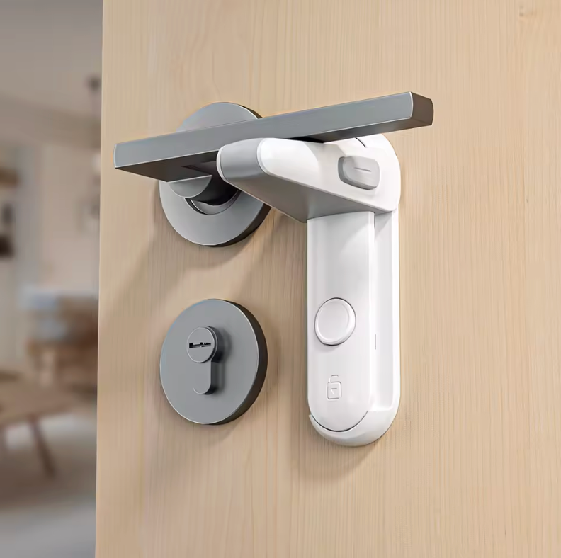 Sécurité enfant pour poignée de porte – Verrou adhésif sans perçage (lot de 2)