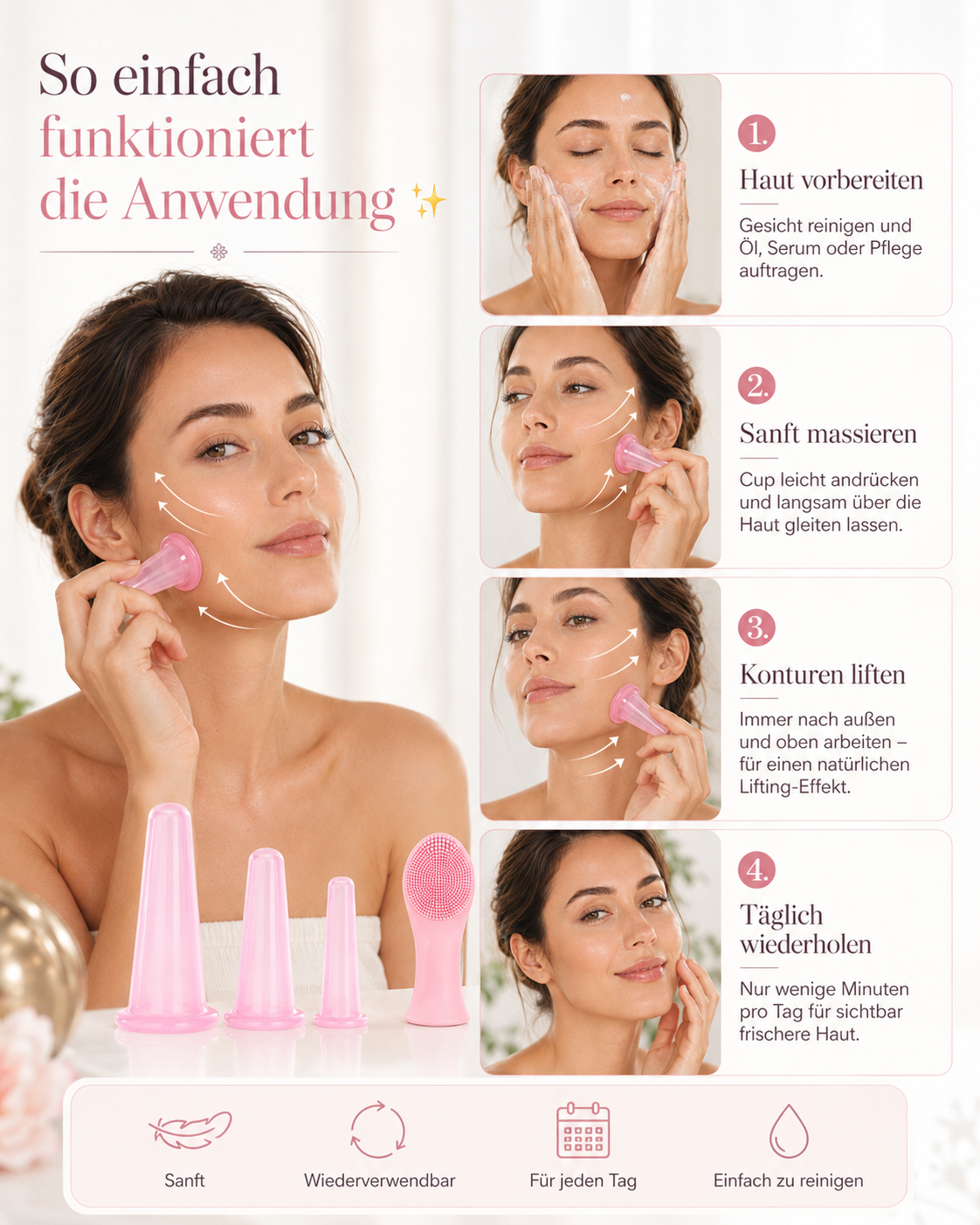 Set de Ventouses Visage pour Massage Facial Anti-Âge