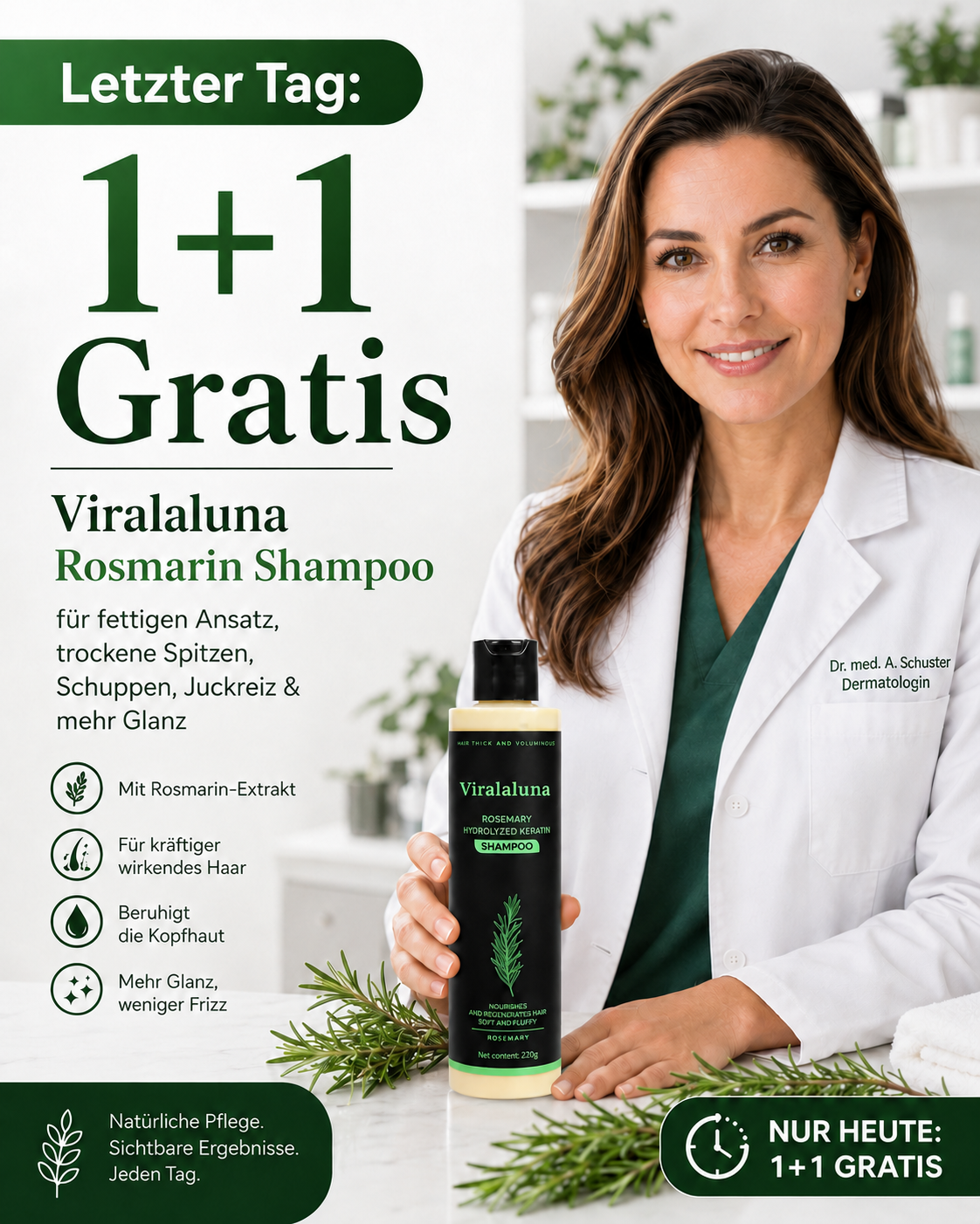 Shampooing au Romarin avec Kératine – Cheveux Plus Forts et Cuir Chevelu Sain