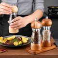 Set de moulins à sel et à poivre en bois et verre pour la cuisine