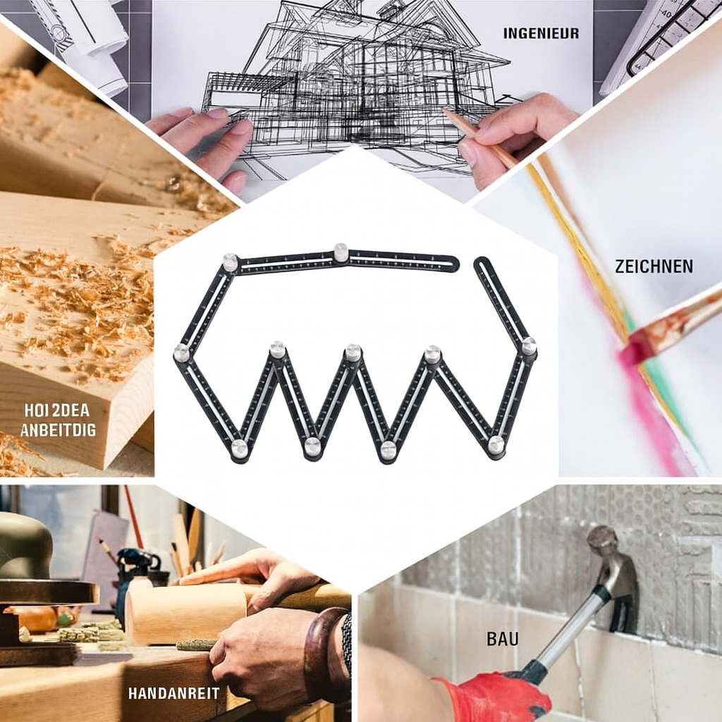 Règle Multi-Angles Flexible en Aluminium pour Mesures Précises