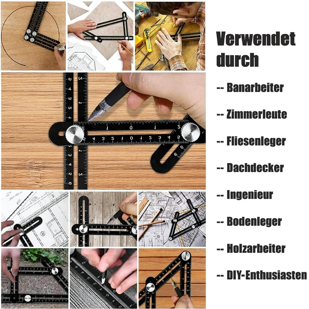Règle Multi-Angles Flexible en Aluminium pour Mesures Précises