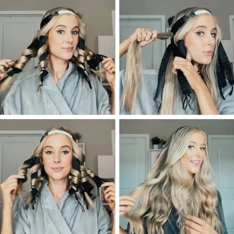 Bandeau à Boucles Sans Chaleur – Bigoudis de Nuit en Coton-Satin