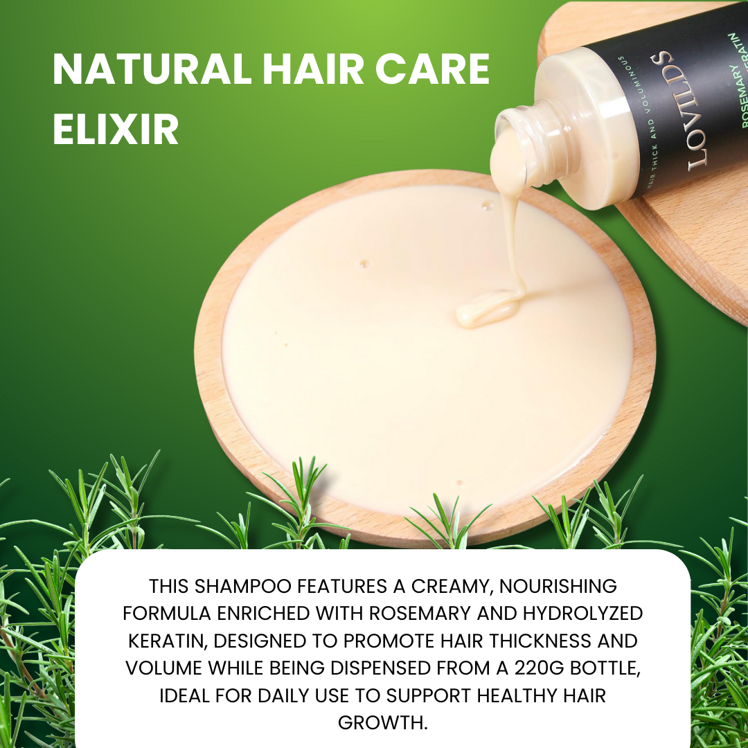 Sérum Capillaire Densifiant à la Kératine et au Romarin pour Cheveux Fins