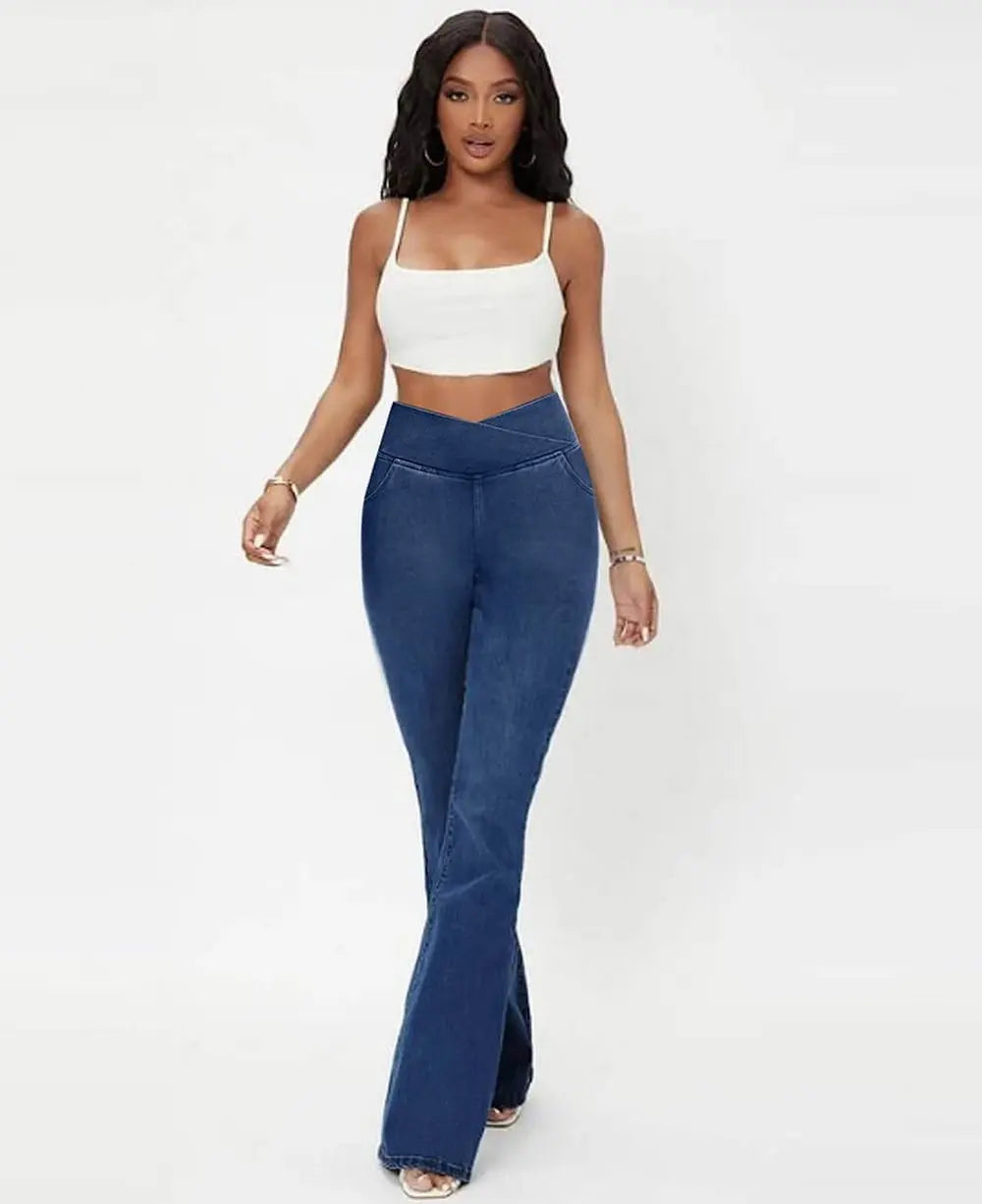Maxim™ – Jean stretch taille haute pour femme avec coupe évasée flatteuse [50 % de réduction]