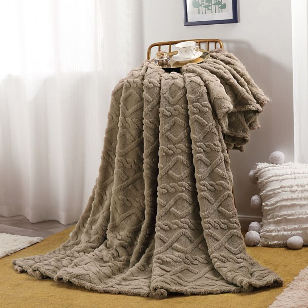 Couverture polaire moelleuse avec design 3D – douce et chaude