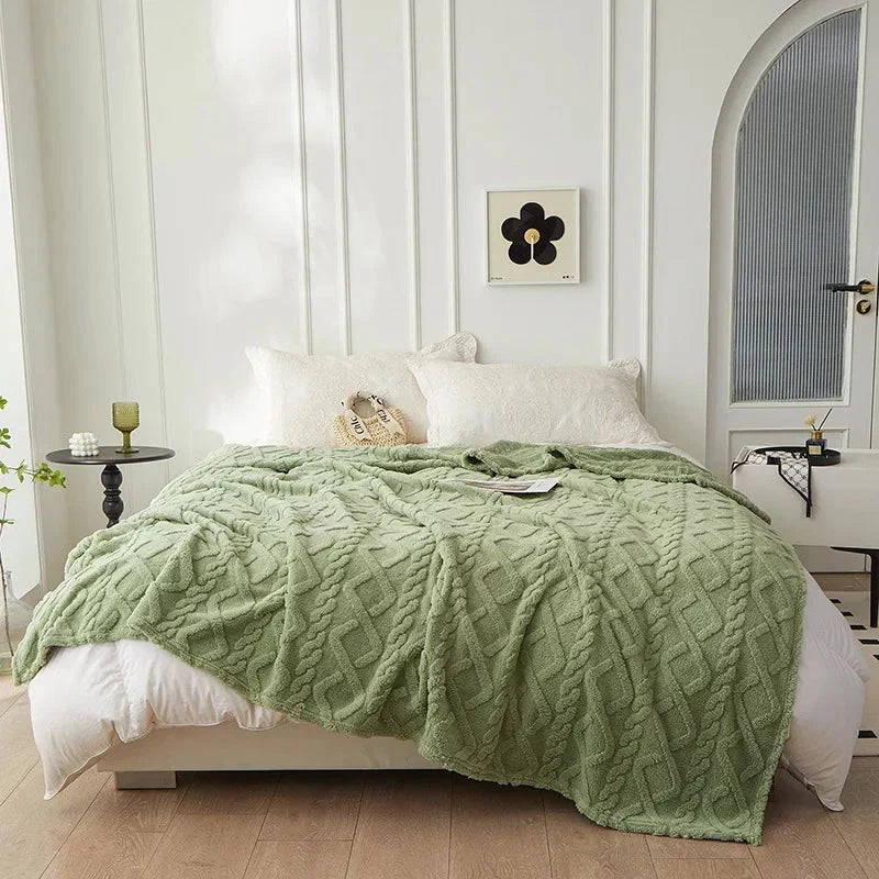 Couverture en laine réversible avec ouatinage – utilisable des deux côtés & lavable
