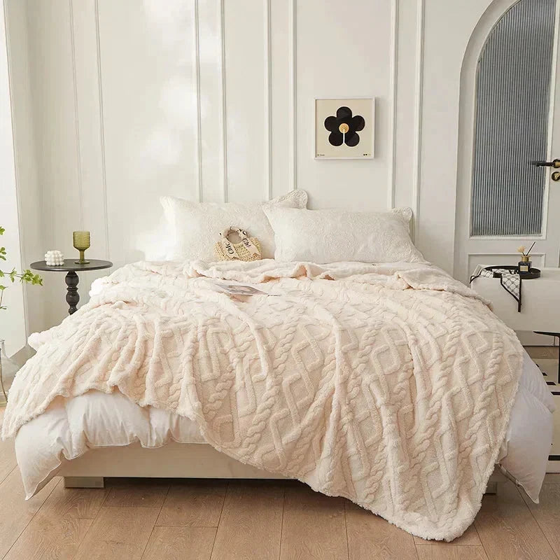 Couverture en laine réversible avec ouatinage – utilisable des deux côtés & lavable