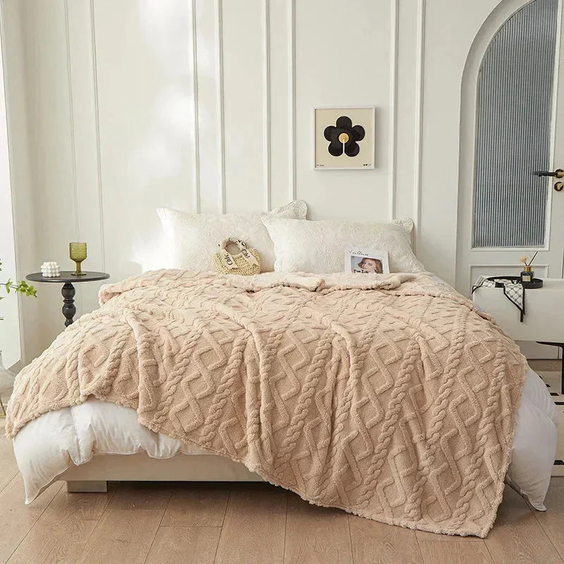 Couverture en laine réversible avec ouatinage – utilisable des deux côtés & lavable