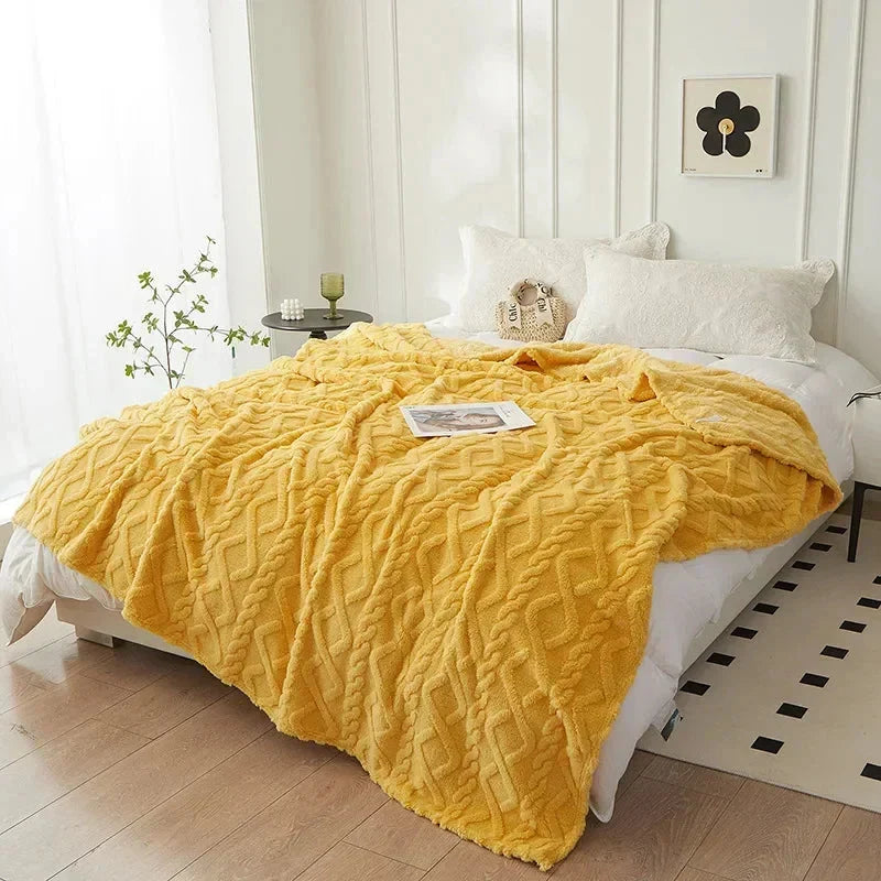 Couverture en laine réversible avec ouatinage – utilisable des deux côtés & lavable