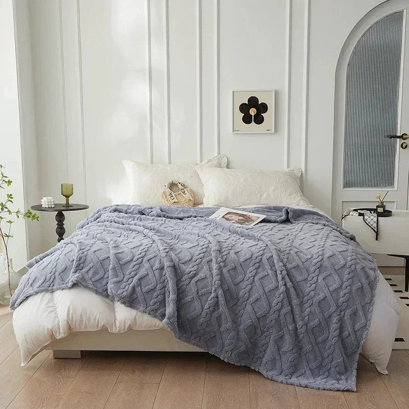 Couverture en laine réversible avec ouatinage – utilisable des deux côtés & lavable