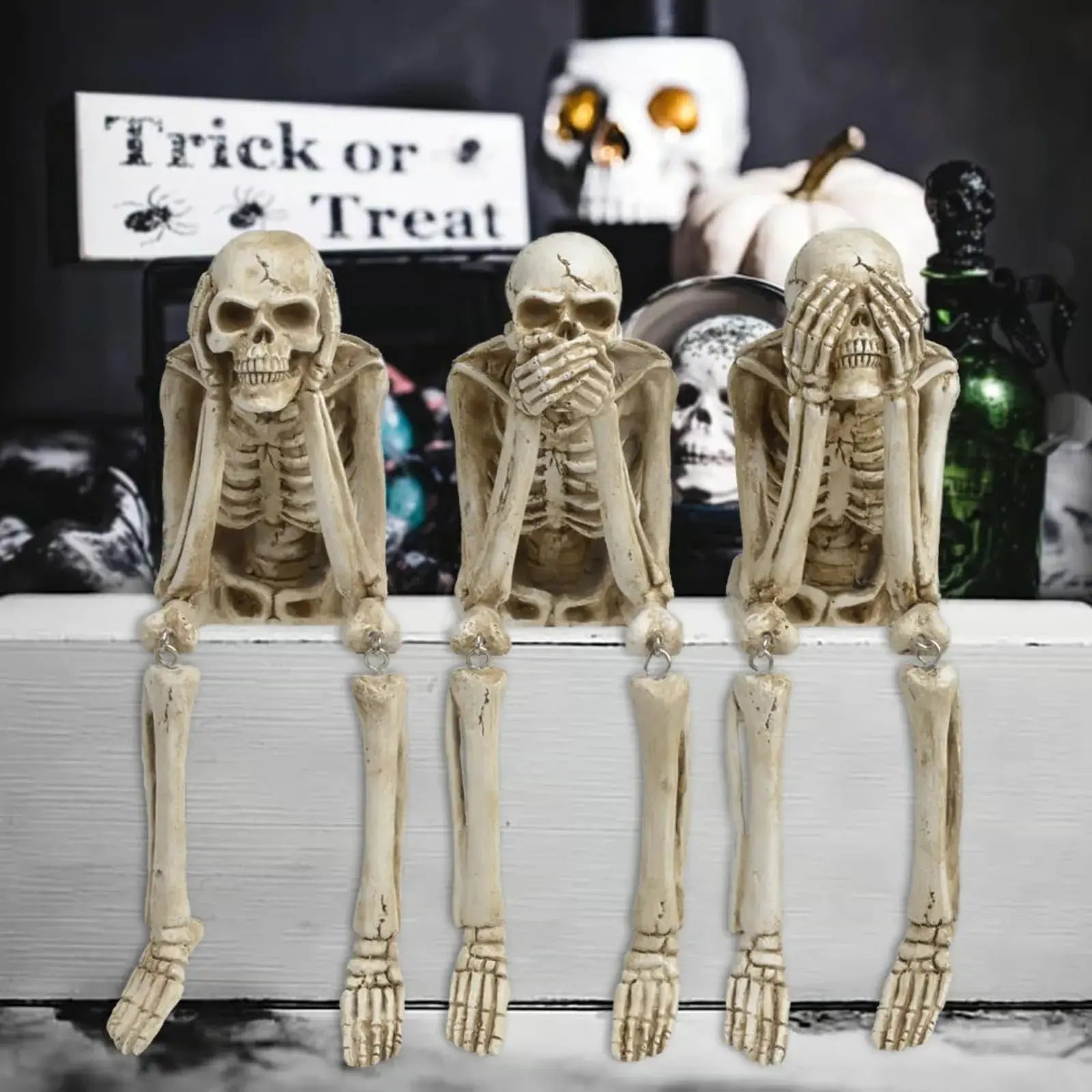 [Lot de 3] SkullBudy™ – Décoration de cheminée effrayante pour Halloween et fêtes [50 % de réduction]