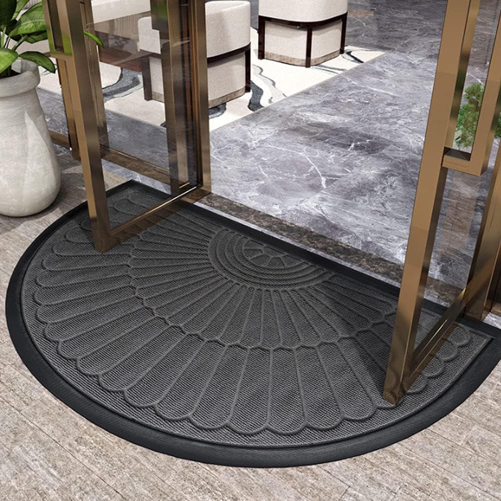 Tapis d'entrée demi-rond – tapis anti-dérapant attrape-saletés pour l'entrée