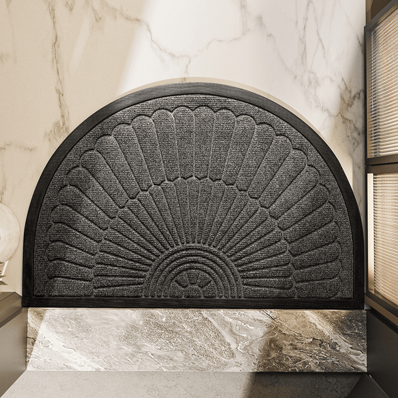 Tapis d'entrée demi-rond – tapis anti-dérapant attrape-saletés pour l'entrée