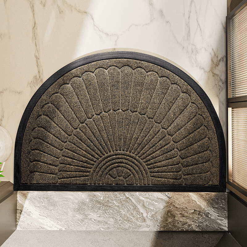 Tapis d'entrée demi-rond – tapis anti-dérapant attrape-saletés pour l'entrée