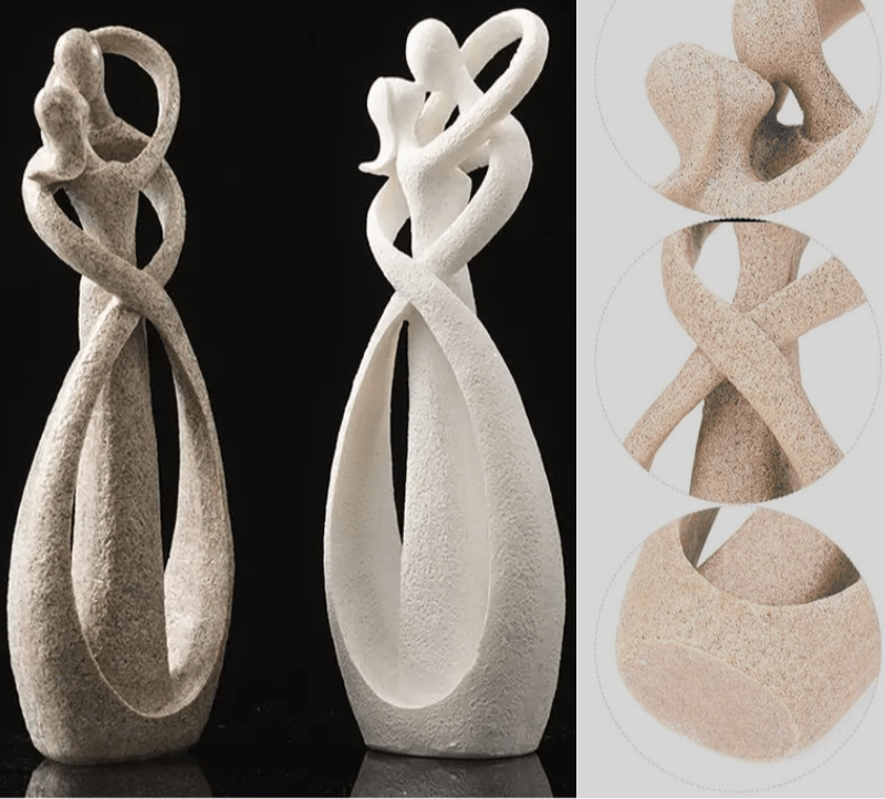 Sculpture d'amour abstraite en céramique – décoration d'intérieur moderne