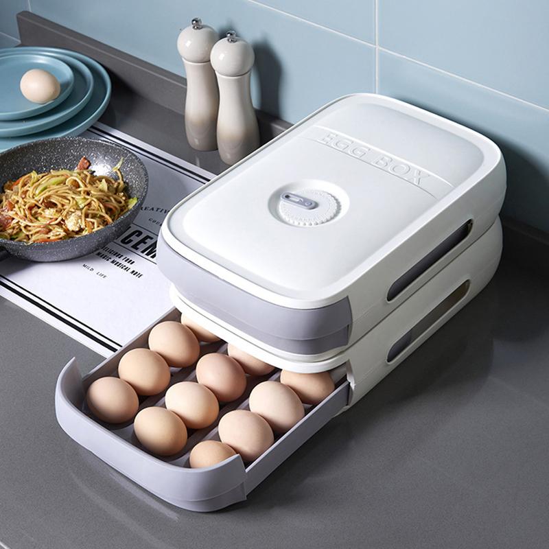 Boîte à œufs avec tiroir – Boîte de rangement empilable pour réfrigérateur