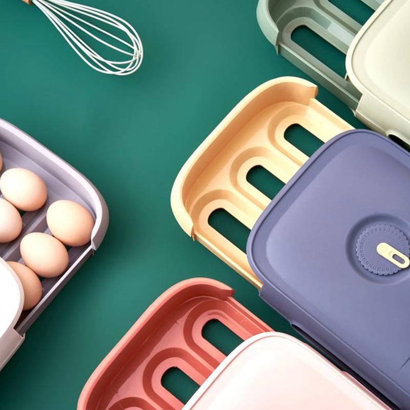 Boîte à œufs avec tiroir – Boîte de rangement empilable pour réfrigérateur