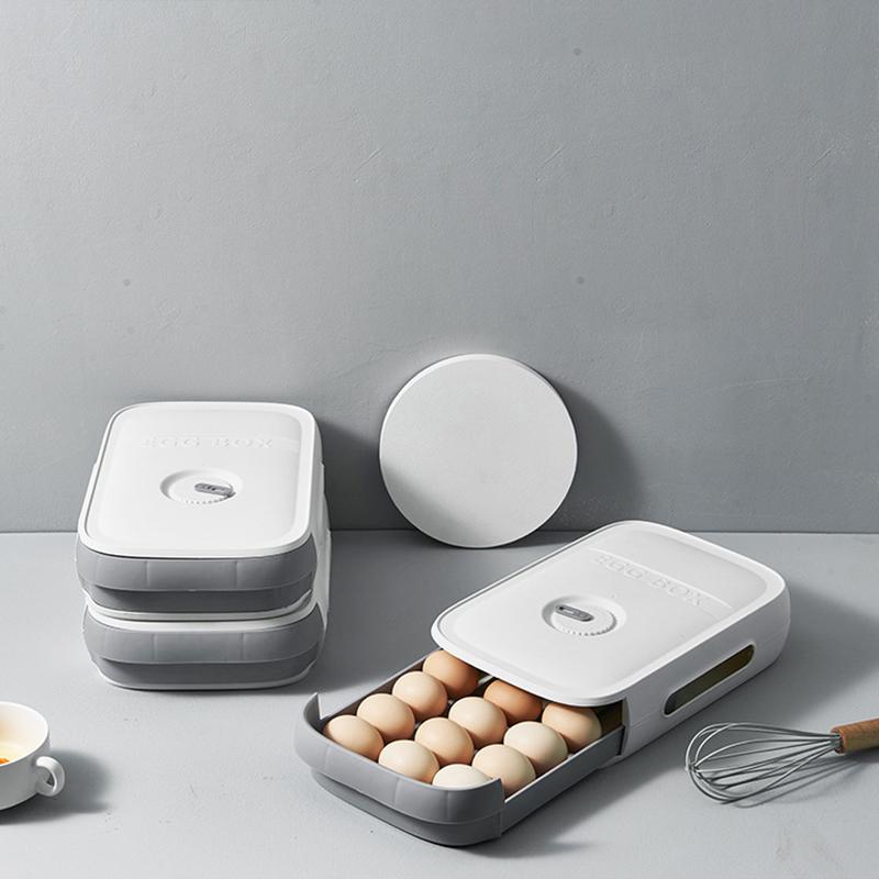 Boîte à œufs avec tiroir – Boîte de rangement empilable pour réfrigérateur