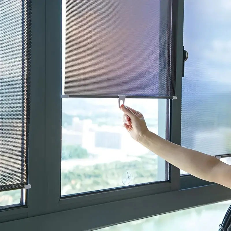 Store Pare-Soleil Sans Perçage avec Protection UV et Tissu Filtrant