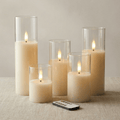 Lot de 9 bougies LED sans flamme avec minuterie – bougies pilier
