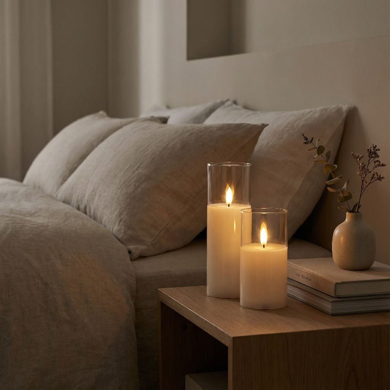 Lot de 9 bougies LED sans flamme avec minuterie – bougies pilier